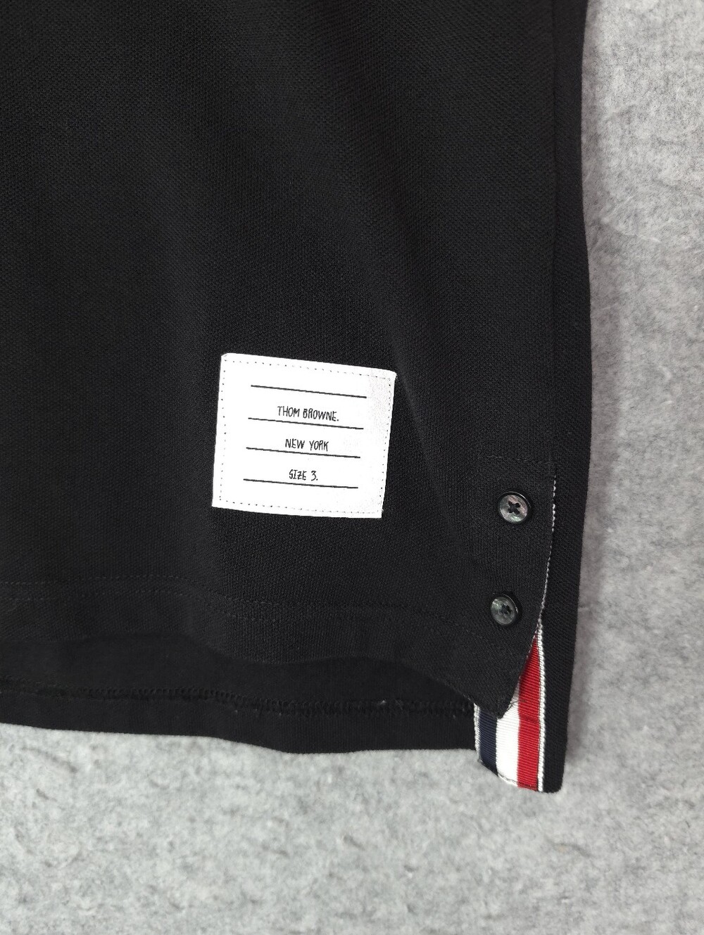 Thom Browne Black 4-Bar Knit Crew T-Shirt - Picture 2 of 7